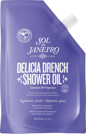Sol de Janeiro Delícia Drench Shower Oil Refill Pouch 1L front view