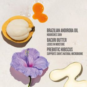Sol de Janeiro Delícia Drench Shower Oil with ingredients display