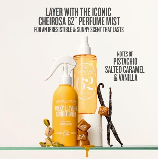 Sol de Janeiro Milky Leave-In Conditioner 7.1oz with hair styling tools