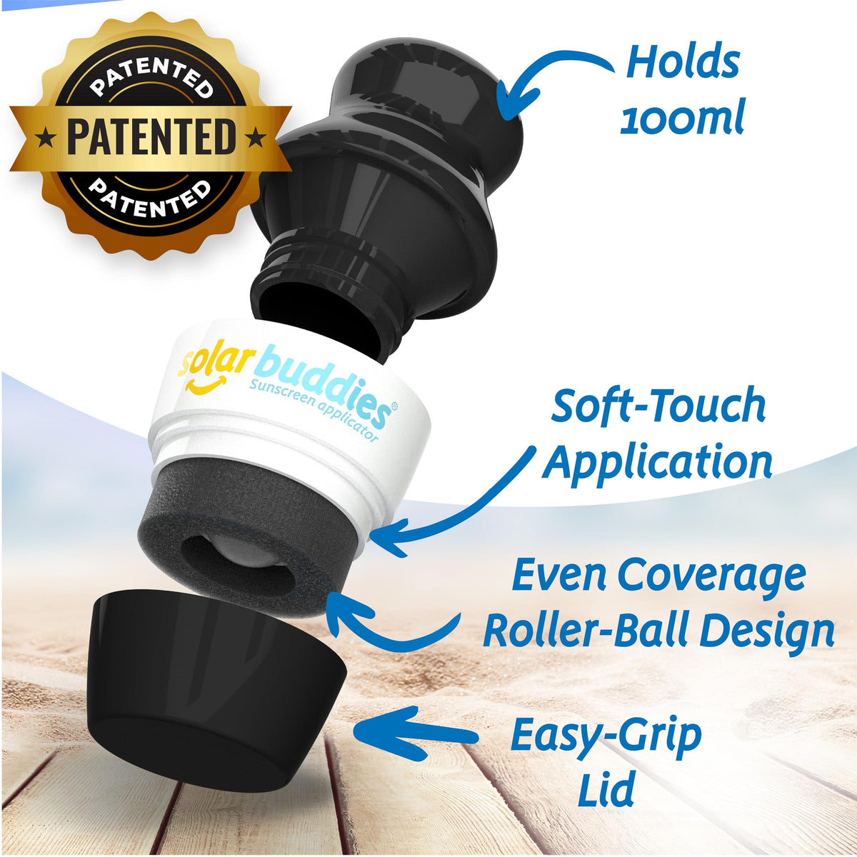 Solar Buddies Sunscreen Applicator refillable roller ball close-up