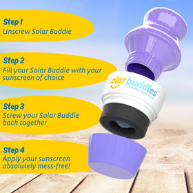 Solar Buddies Sunscreen Applicator travel size with 100ml indicator