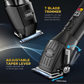 Solati hair clippers set displayed with limiting combs