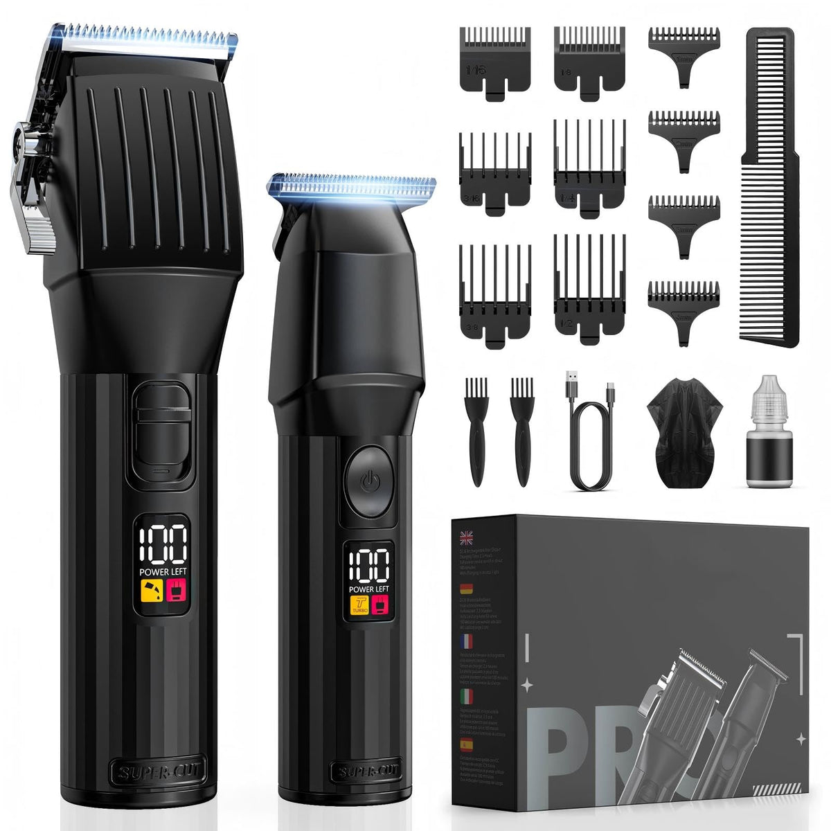 Solati Professional Hair Clippers Set with large clipper and trimmer