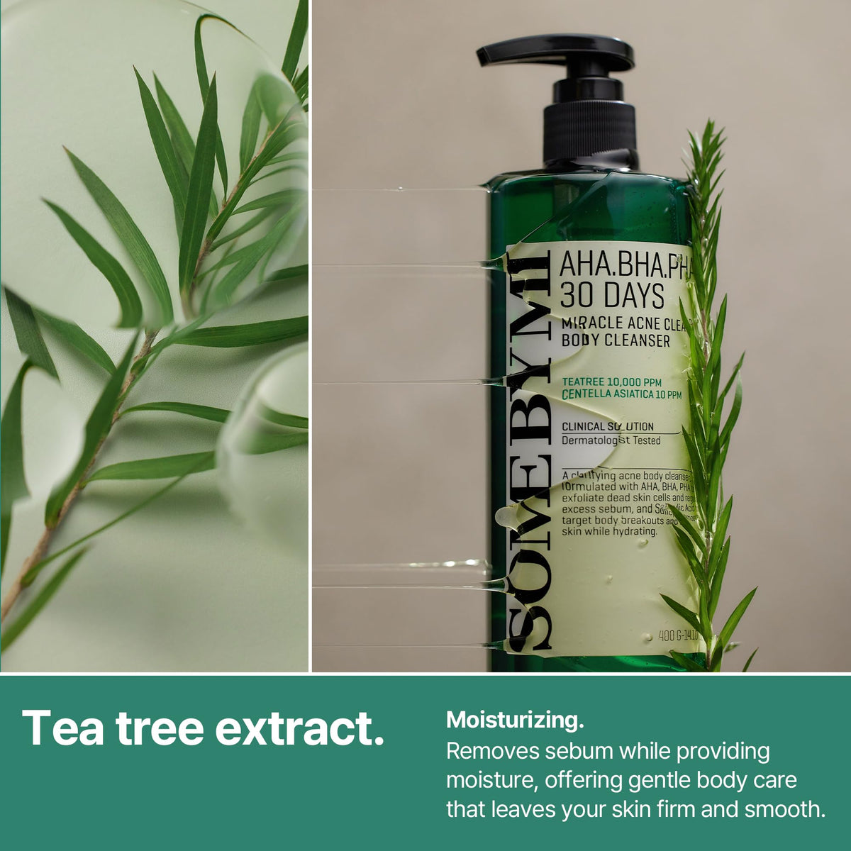 SOME BY MI body cleanser in a bathroom setting