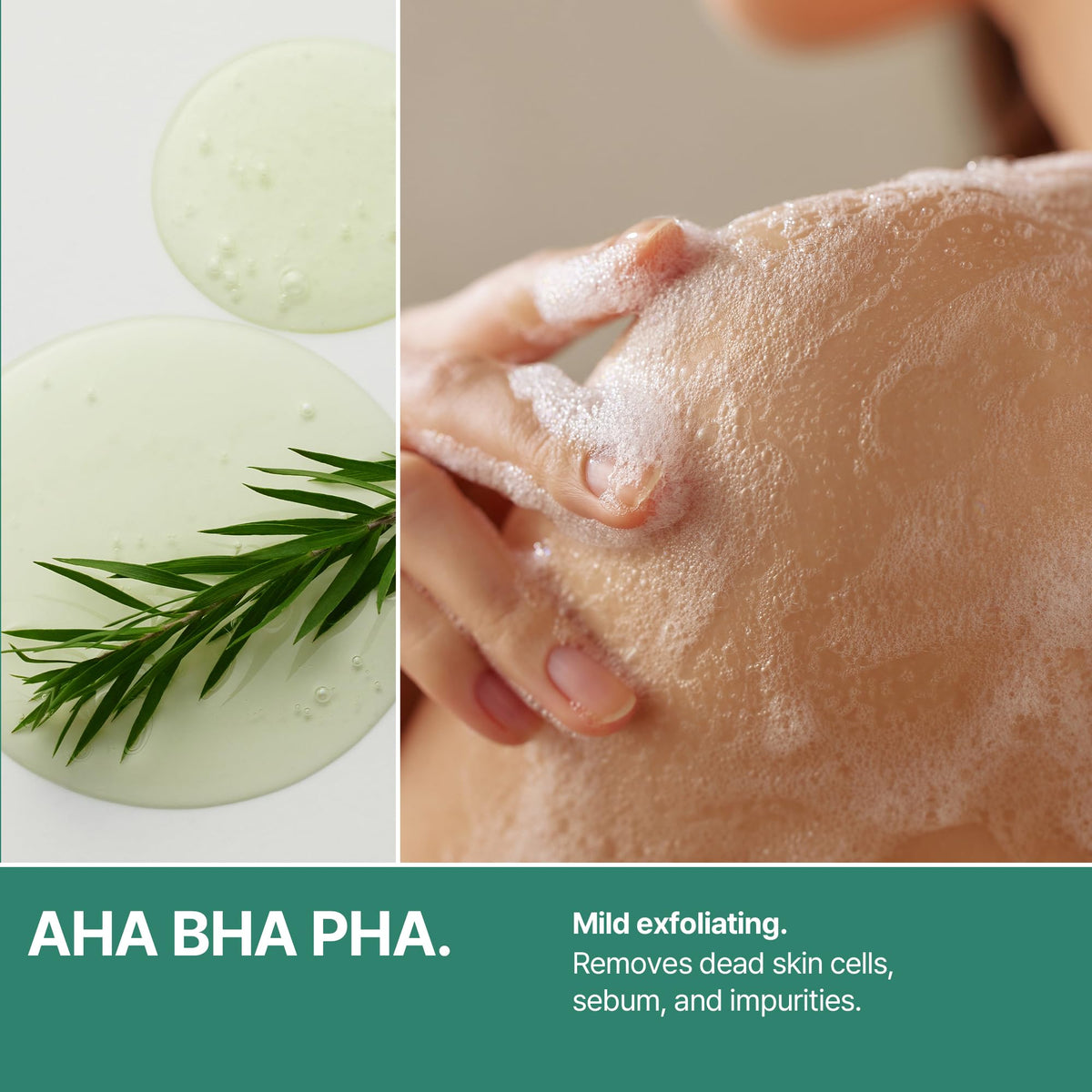 SOME BY MI body wash texture on hand