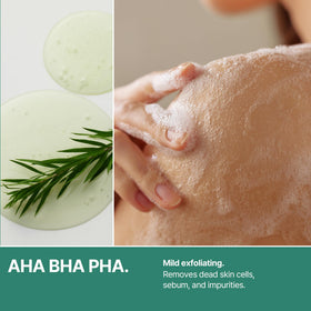 SOME BY MI body wash texture on hand