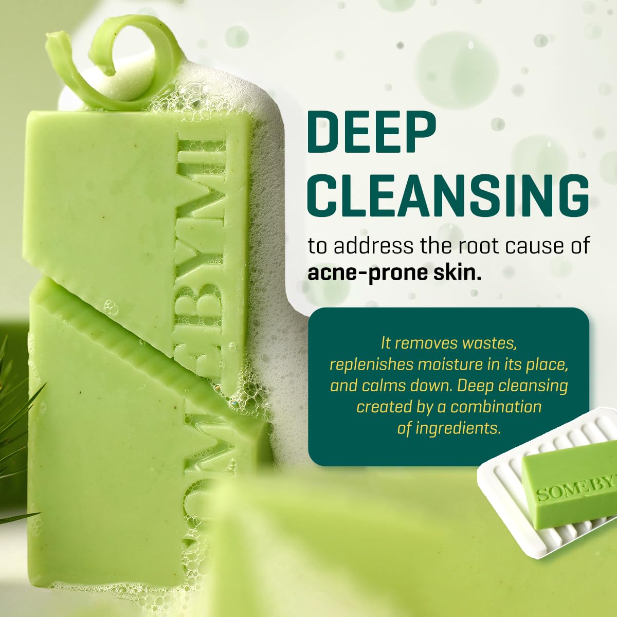 SOME BY MI Miracle Cleansing Bar with tea tree leaves