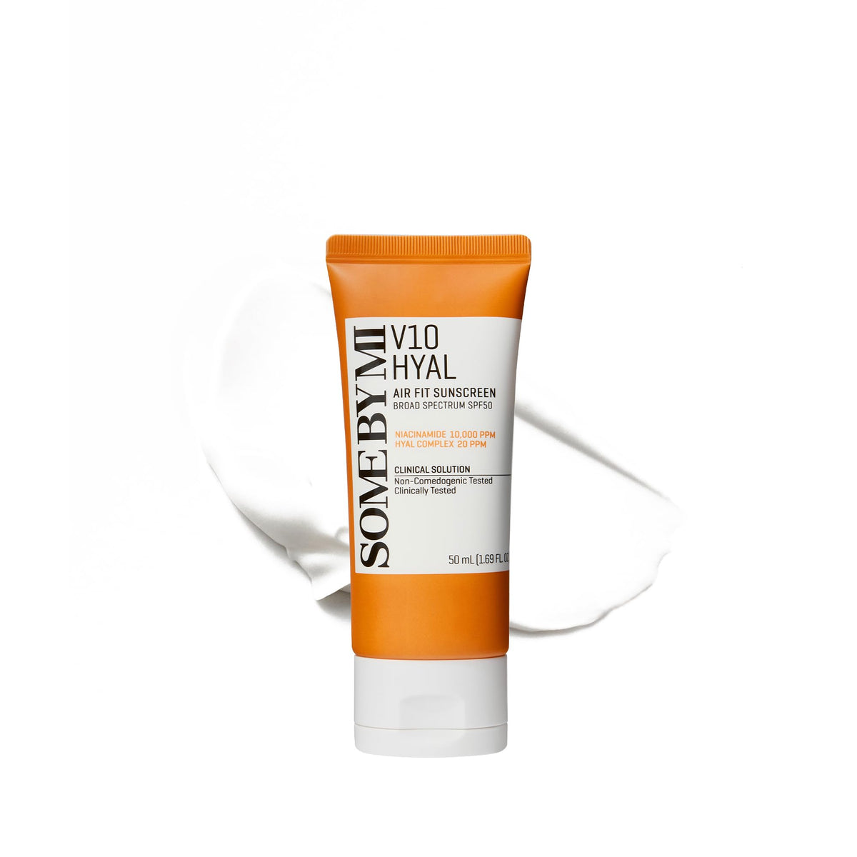 SOME BY MI V10 Hyal Air Fit Sunscreen SPF 50 front view with packaging