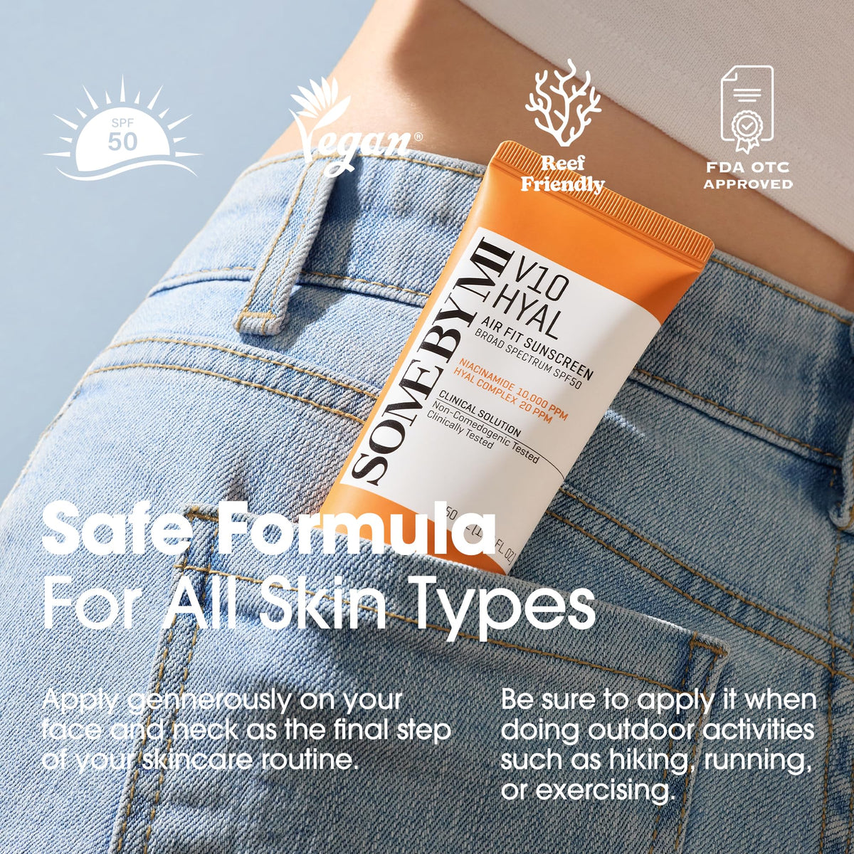 SOME BY MI V10 Hyal Air Fit Sunscreen SPF 50 in lifestyle setting