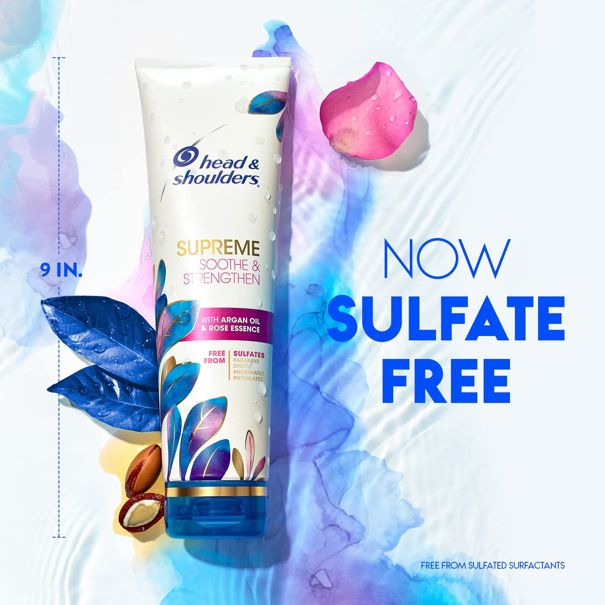 Soothe & Strengthen Shampoo lather in a hand