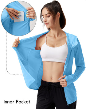 Soothfeel Women's lightweight sun hoodie jacket back view