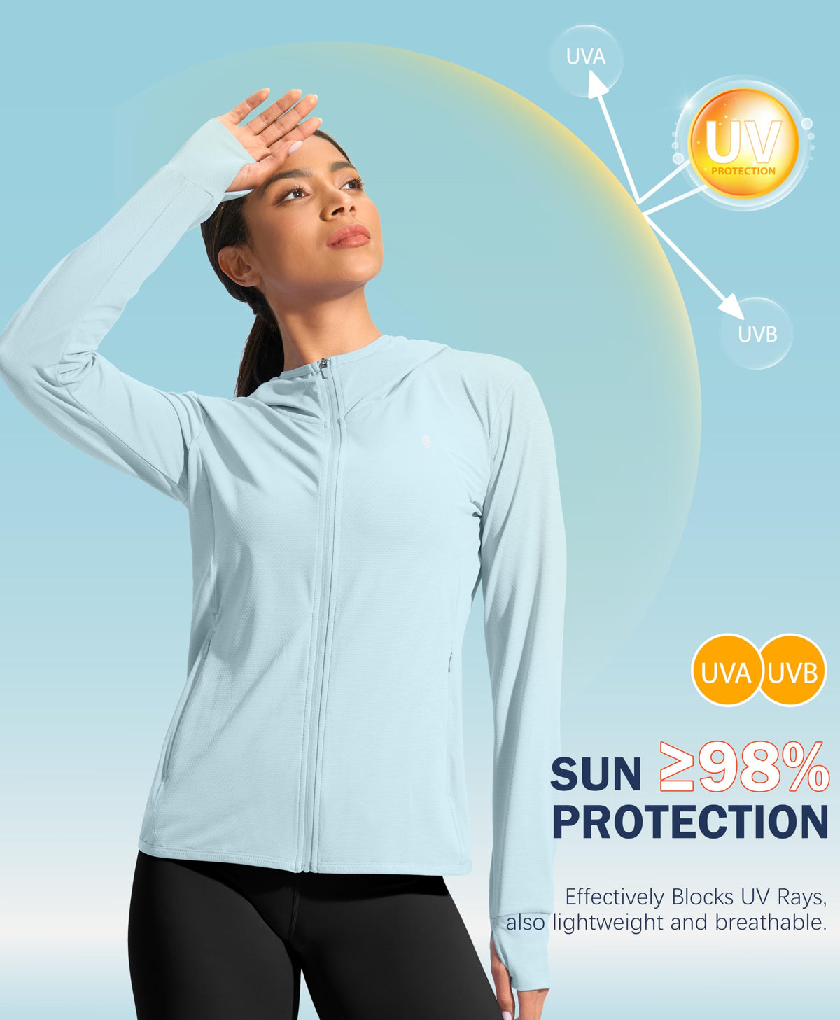 Soothfeel Women's sun protection hoodie back view