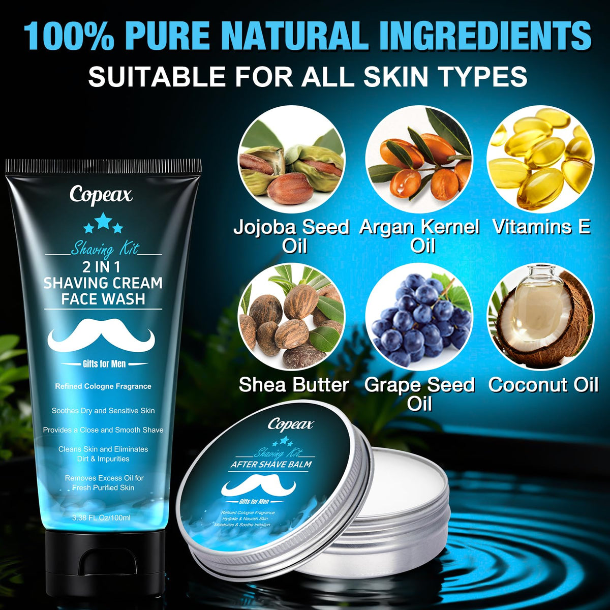 Soothing after shave balm in jar