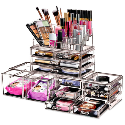 Sorbus Large Makeup Organizer front view with 12 drawers