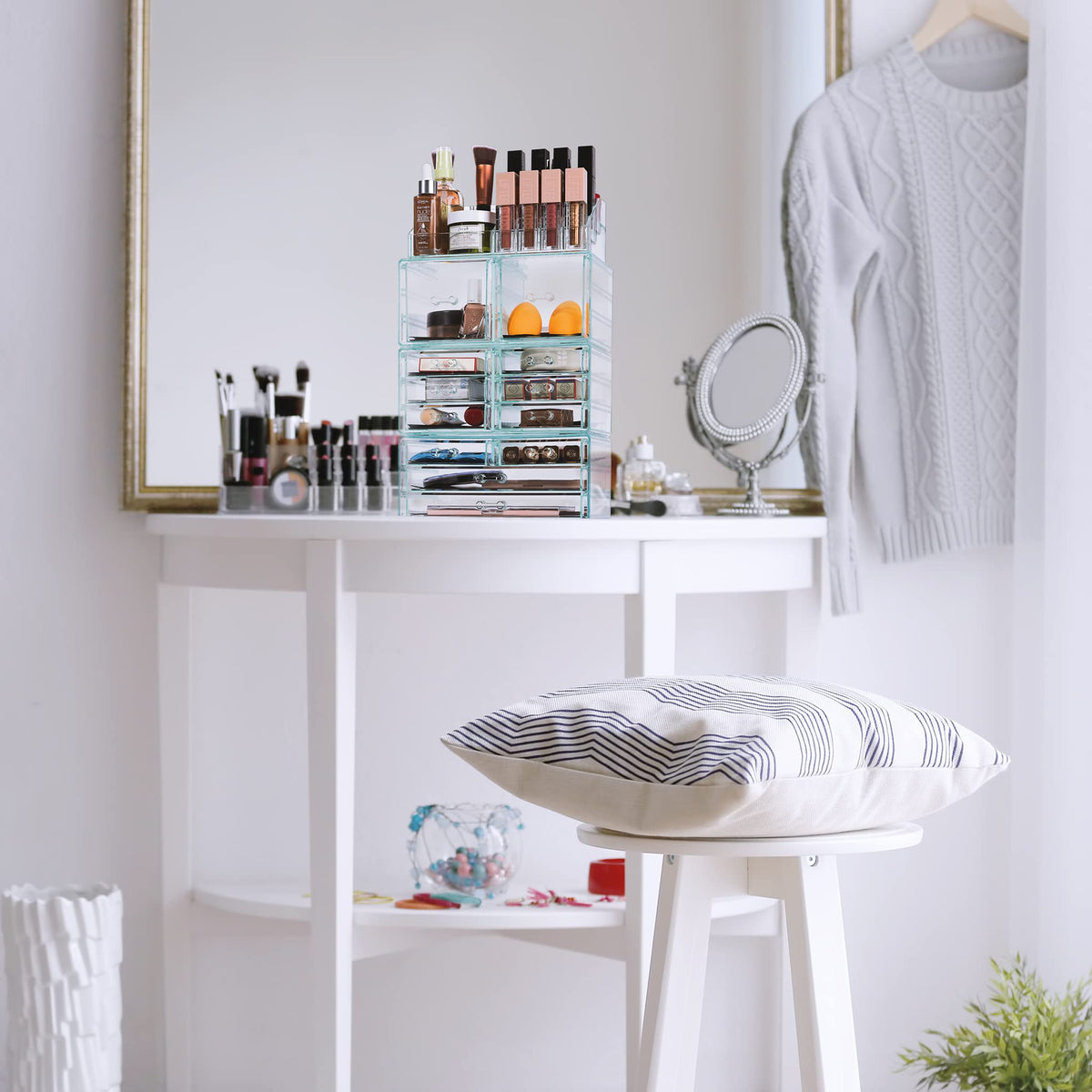 Sorbus Large Makeup Organizer in a stylish bathroom setting