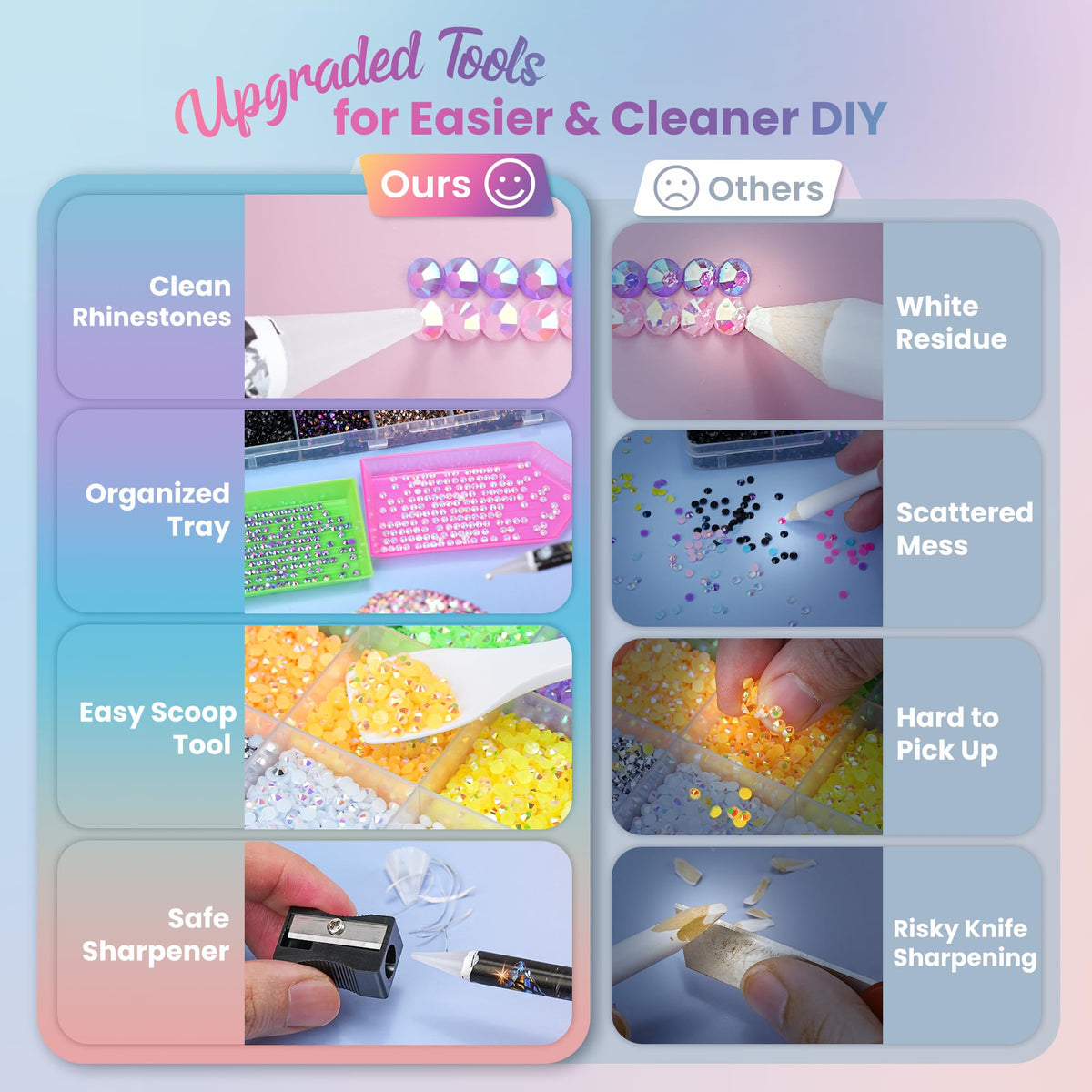 Sorting trays for easy rhinestone organization