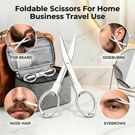 Sosoon precision foldable scissors for beard trimming