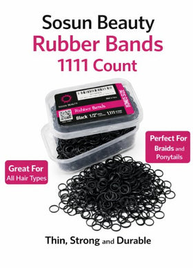 Sosun Beauty black rubber hair bands in a hair styling scenario