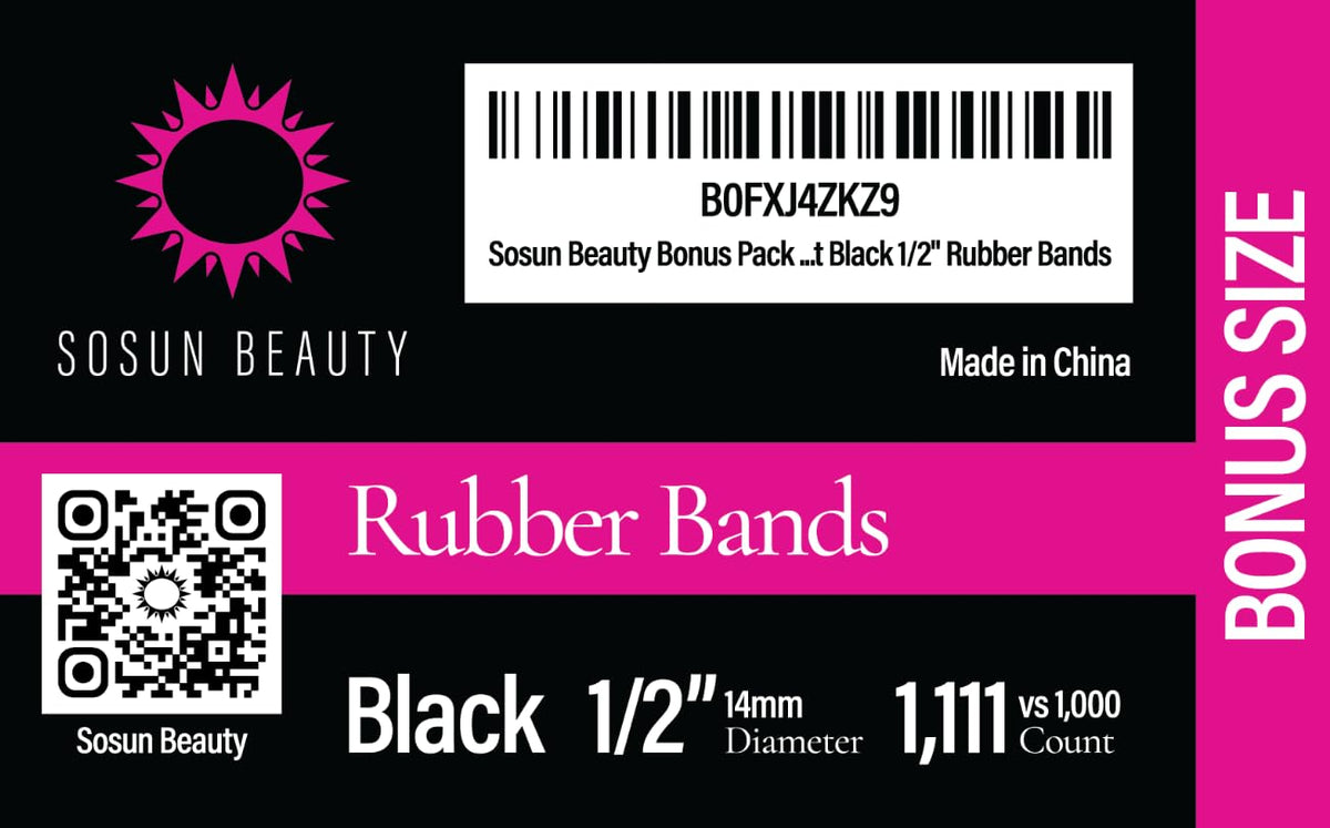 Sosun Beauty rubber bands with hair styled in a ponytail