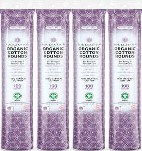 SOULSATION Organic Cotton Rounds front view showing 400 count packaging