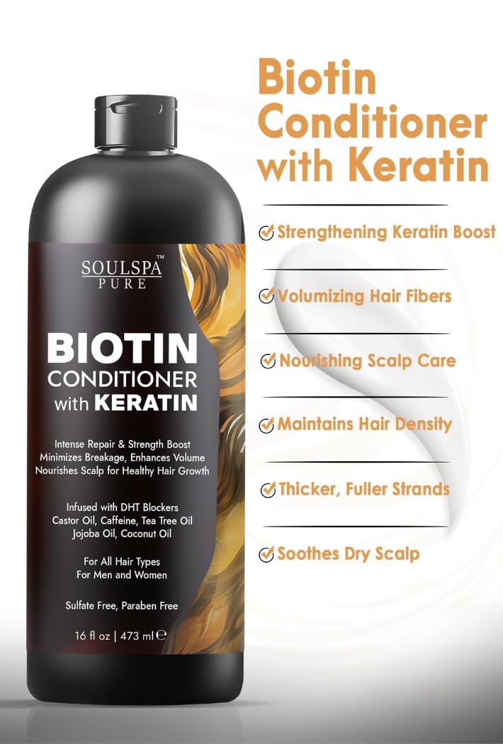 SOULSPA PURE Biotin Conditioner 16 fl oz back view