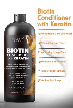 SOULSPA PURE Biotin Conditioner 16 fl oz back view