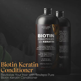 SOULSPA PURE Biotin Conditioner 16 fl oz with keratin ingredient detail