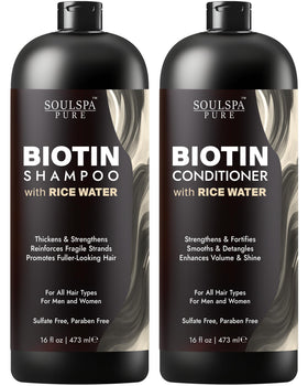 SOULSPA PURE Biotin Rice Water Shampoo front view 16 fl oz