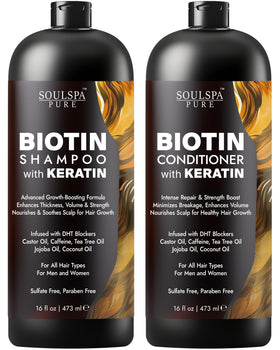 SOULSPA PURE Biotin Shampoo and Conditioner Set front view