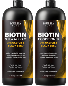 SOULSPA PURE Castor Oil & Black Seed Shampoo front view 16 fl oz