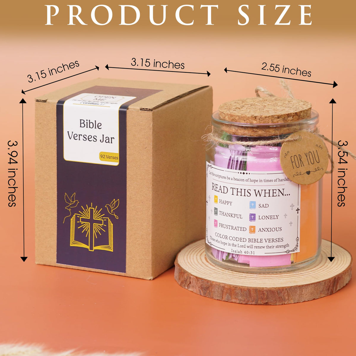 SOUTHLISA Bible Verse Jar displayed on a table with natural light
