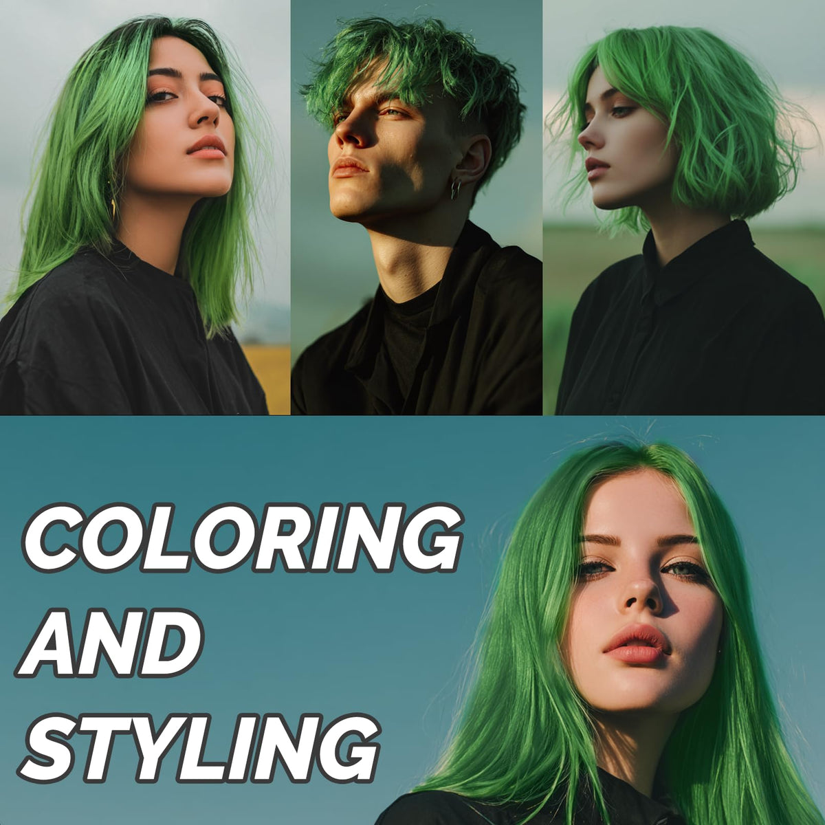 SOVONCARE Green Hair Color Wax 4.23 oz application on hair