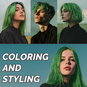 SOVONCARE Green Hair Color Wax 4.23 oz application on hair