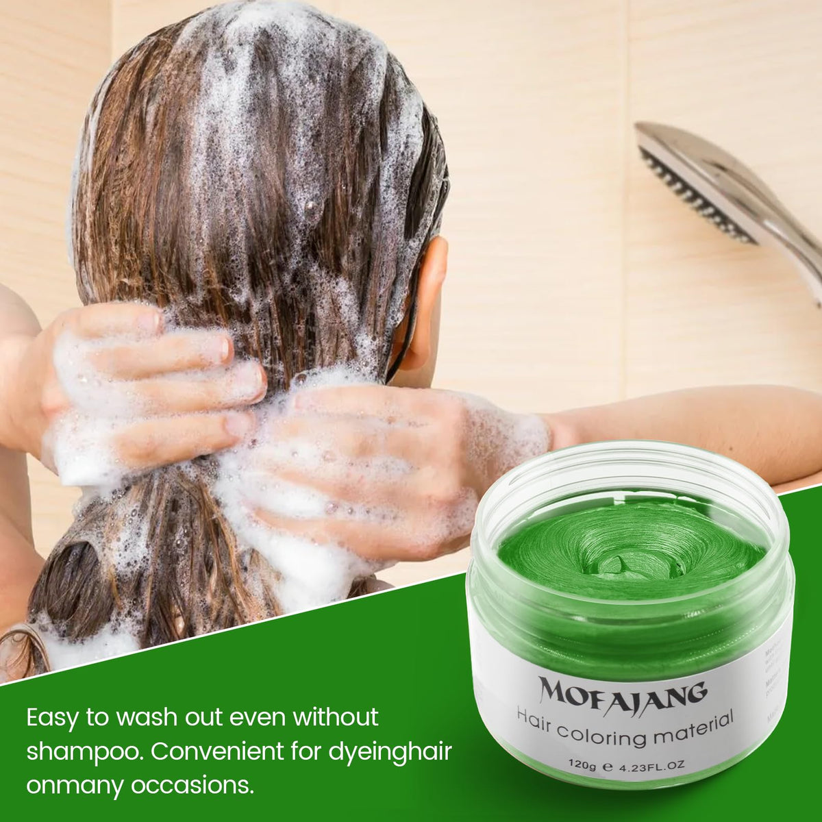 SOVONCARE Green Hair Color Wax 4.23 oz lifestyle use