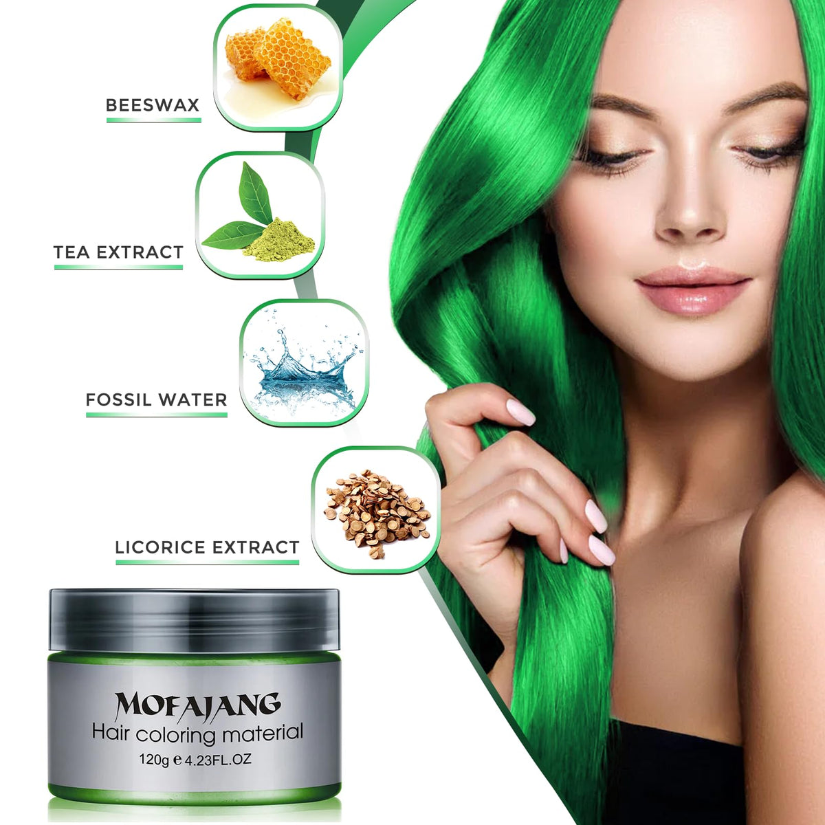 SOVONCARE Green Hair Color Wax 4.23 oz packaging