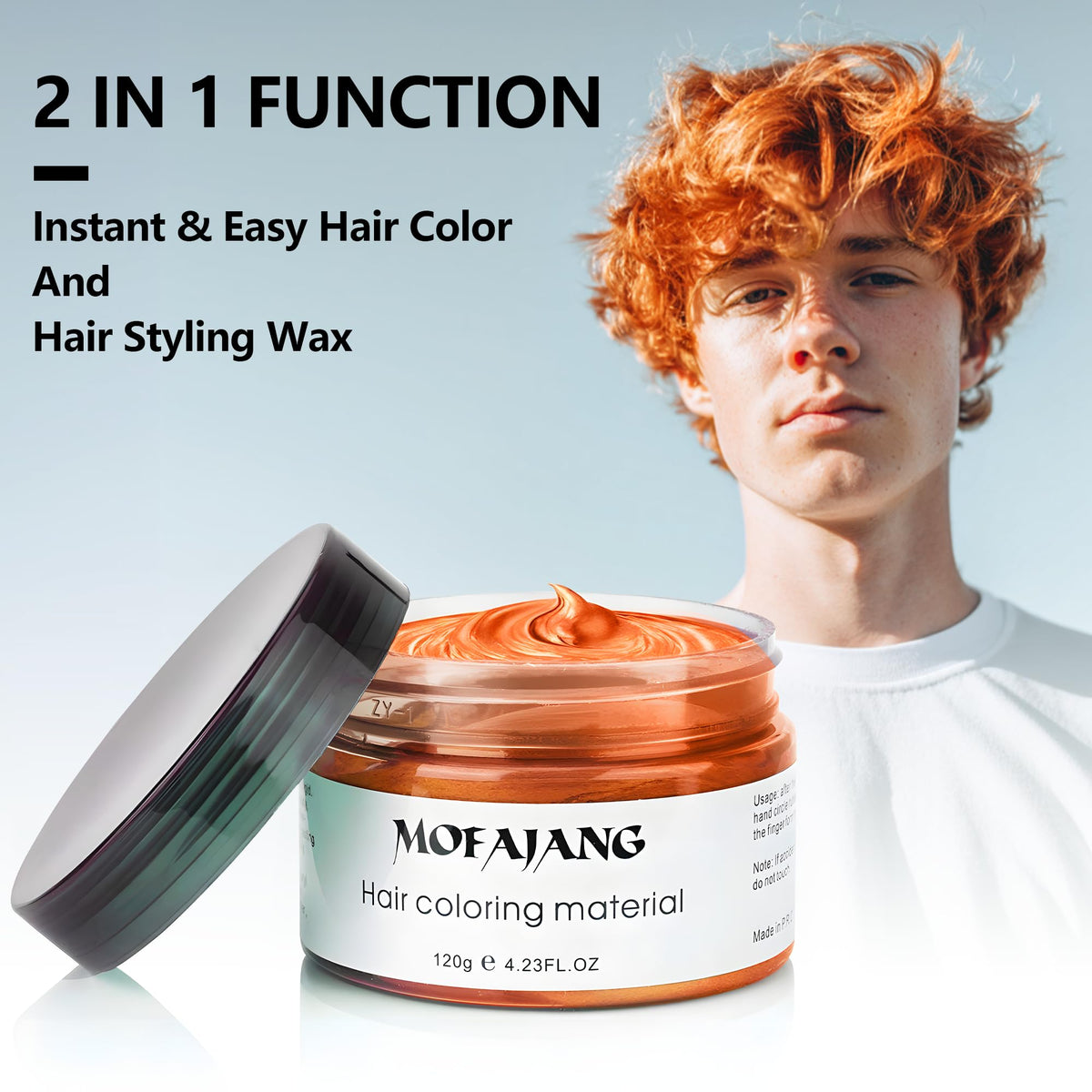 SOVONCARE Orange Hair Color Wax applied in hairstyle