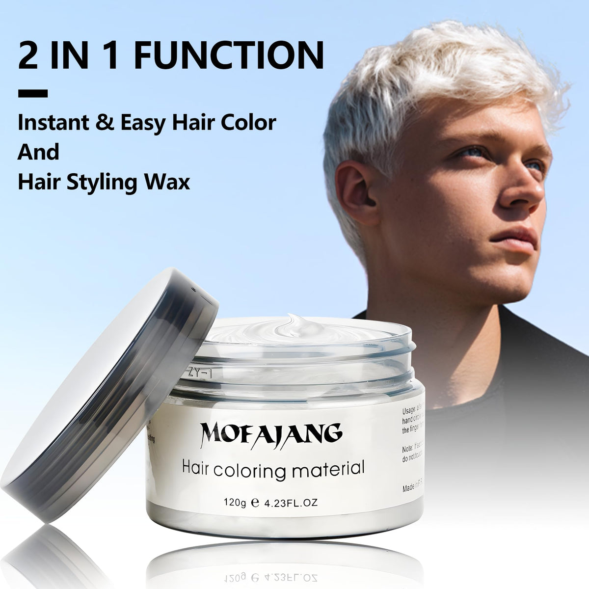 SOVONCARE White Hair Color Wax applied to hair styling
