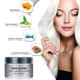 SOVONCARE White Hair Color Wax packaging with ingredients
