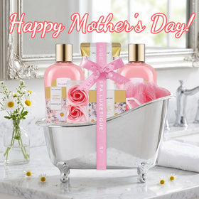 spa luxetique bath puff and soap petals from Daisy Spa Gift Set