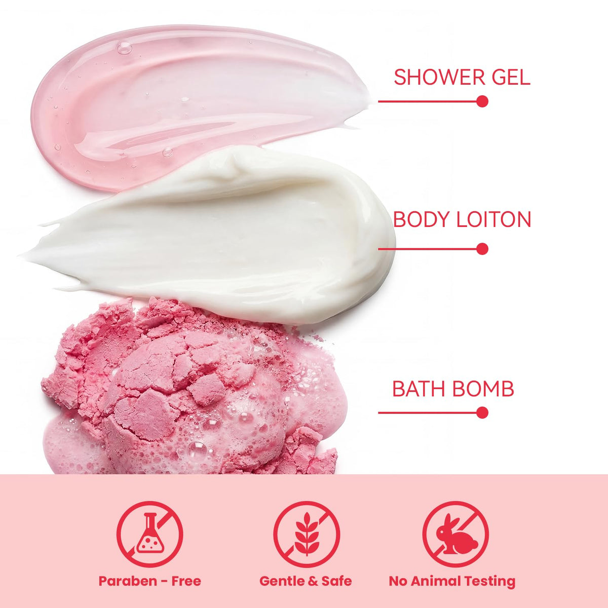 spa luxetique Rose Shower Gel bottle