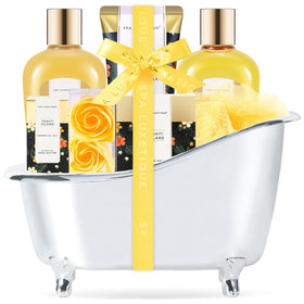 Spa Luxetique Spa Gift Basket front view with all items