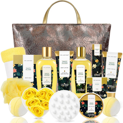 Spa Luxetique Tahiti 15pc Spa Gift Basket front view