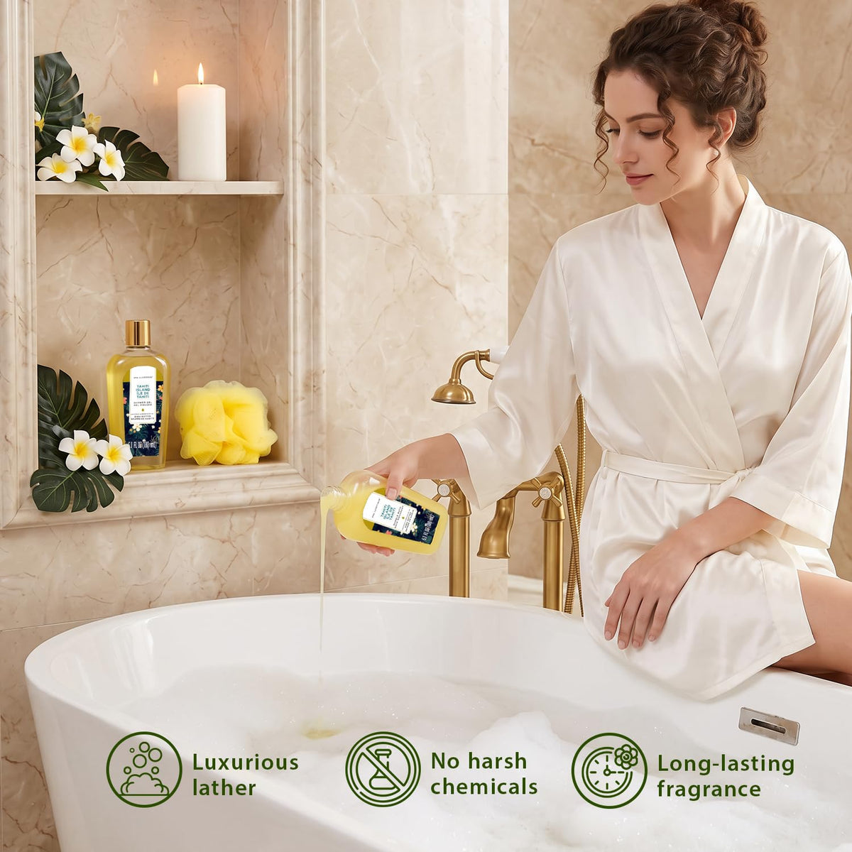 Spa Luxetique Tahiti Bath Gloves and Massage Brush