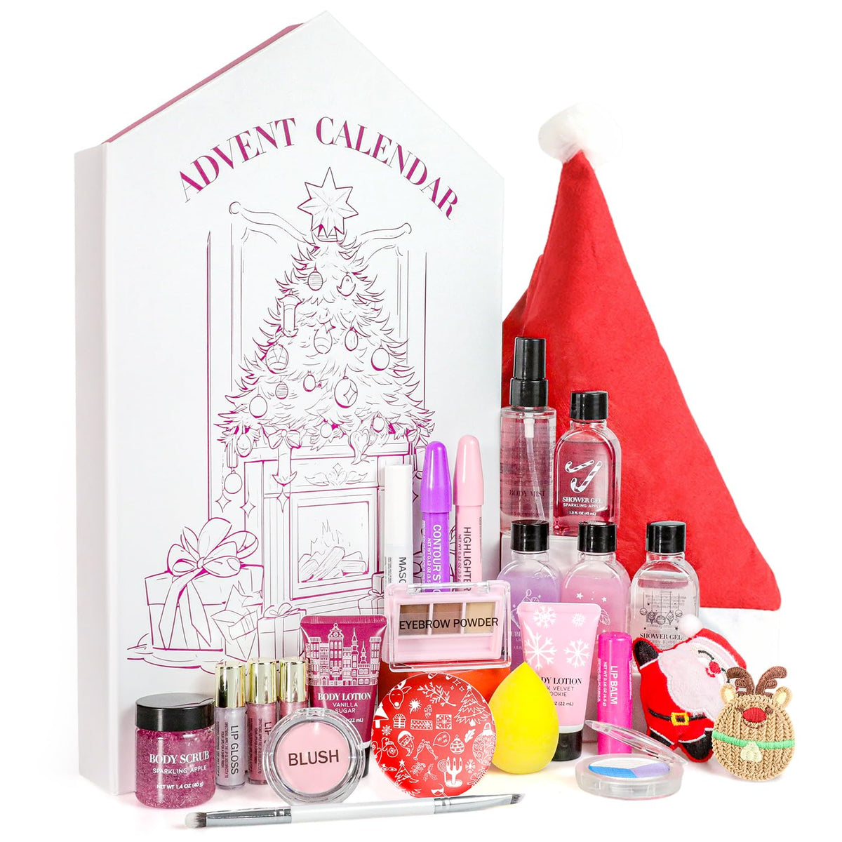 SPA LUXETIQUE WORLD Advent Calendar showing vibrant eyeshadow palettes
