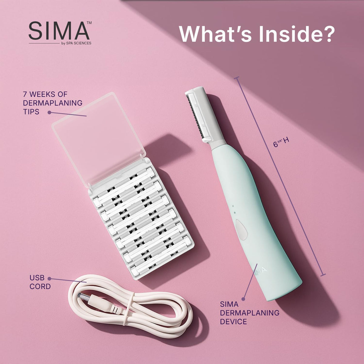 SPA SCIENCES SIMA Dermaplane Razor back view showing ergonomic design