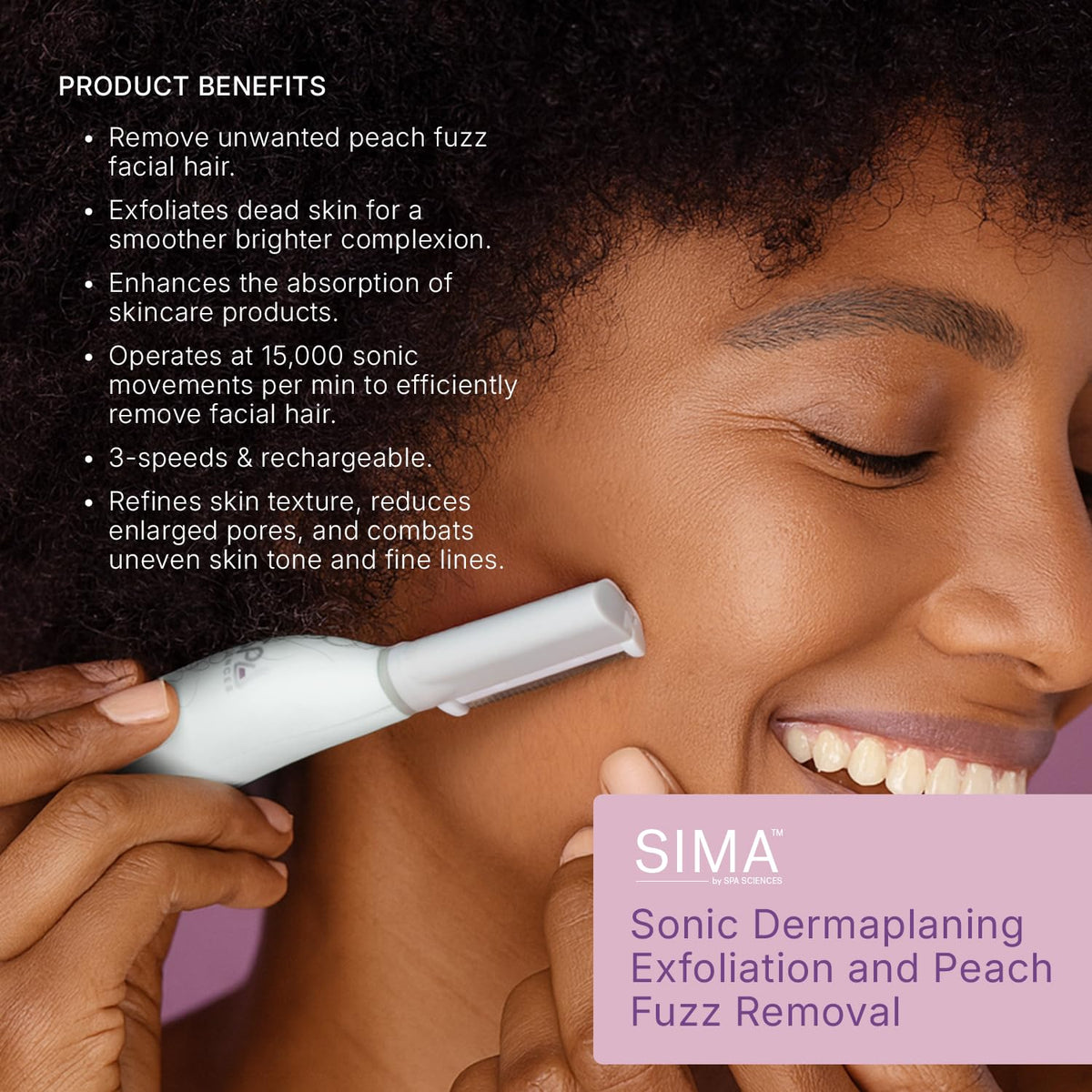 SPA SCIENCES SIMA Dermaplane Razor lifestyle use on a vanity