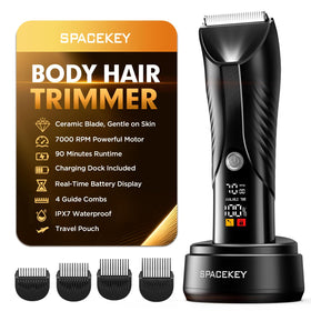 Spacekey Electric Body Hair Trimmer front view with LED light
