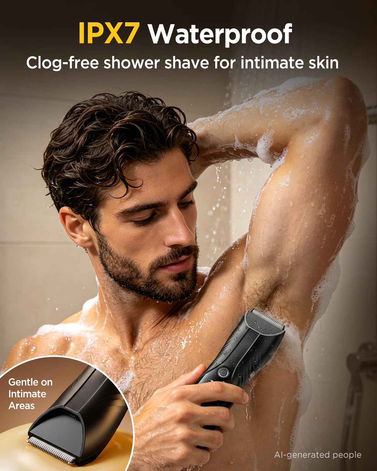 Spacekey Electric Body Hair Trimmer in shower setting