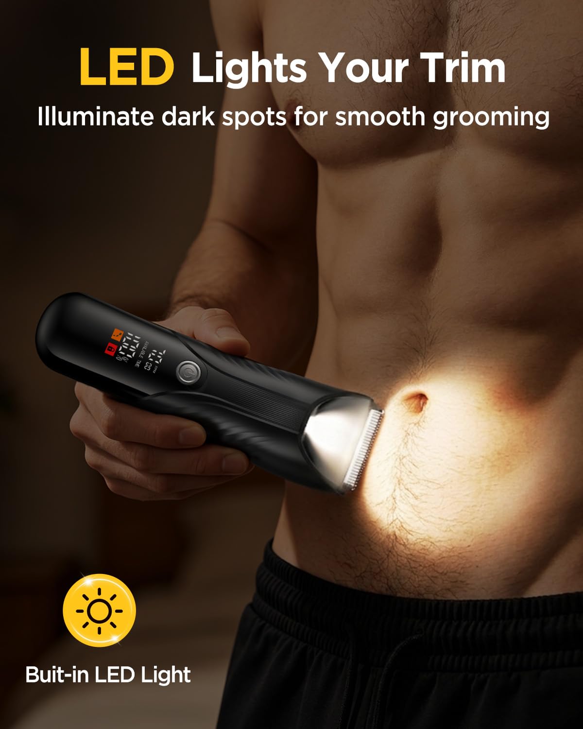 Spacekey trimmer with LED light in low light setting