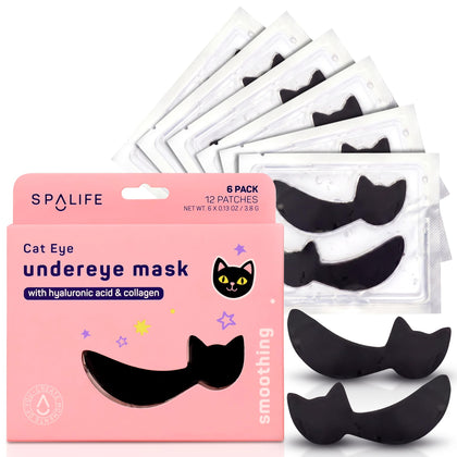 SpaLife Cat Smoothing Korean Eye Patches front view with packaging